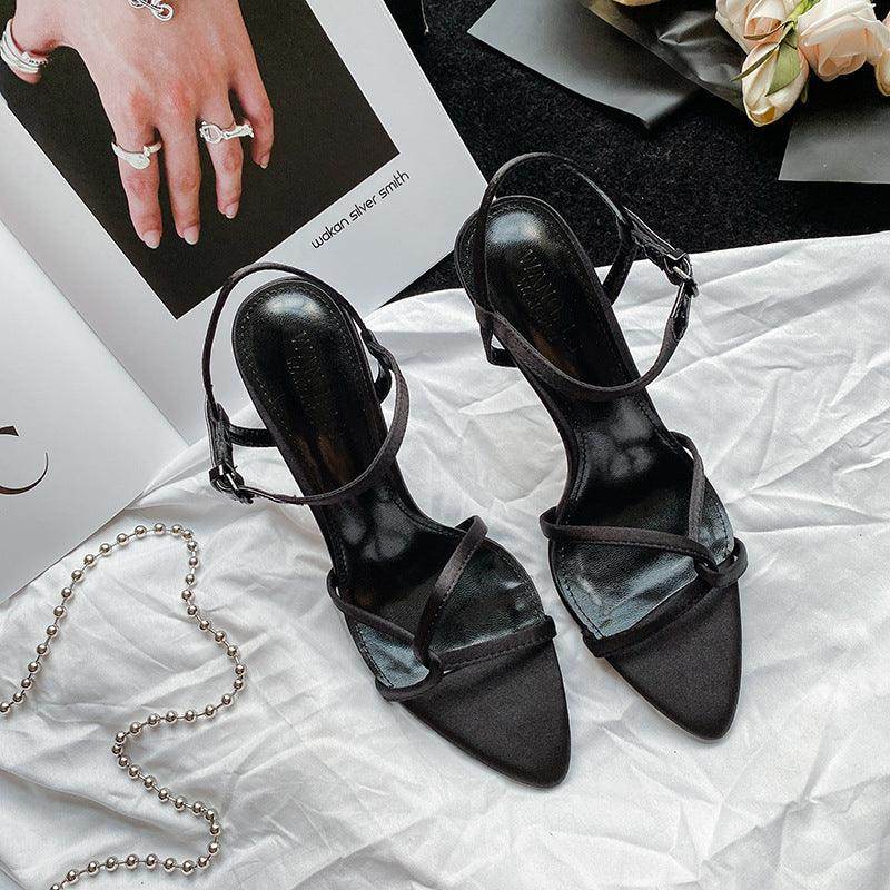 Ankle Cross Strap Heels Stiletto heel Sandals 784634380862 - COCOMELODY